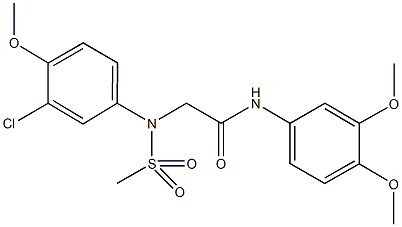 2-[3-chloro-4-methoxy(methylsulfonyl)anilino]-N-(3,4-dimethoxyphenyl)acetamide,425413-40-7,结构式