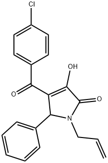 1-allyl-4-(4-chlorobenzoyl)-3-hydroxy-5-phenyl-1,5-dihydro-2H-pyrrol-2-one 化学構造式