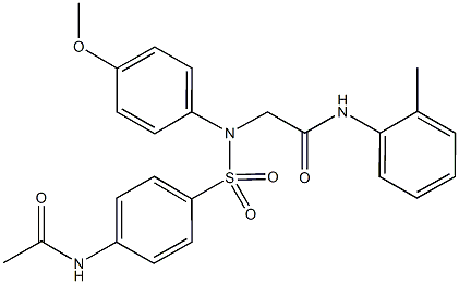 2-({[4-(acetylamino)phenyl]sulfonyl}-4-methoxyanilino)-N-(2-methylphenyl)acetamide 结构式