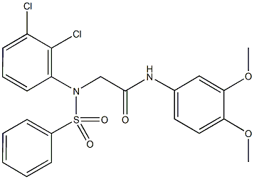 2-[2,3-dichloro(phenylsulfonyl)anilino]-N-(3,4-dimethoxyphenyl)acetamide 化学構造式