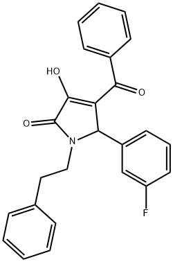 4-benzoyl-5-(3-fluorophenyl)-3-hydroxy-1-(2-phenylethyl)-1,5-dihydro-2H-pyrrol-2-one Structure