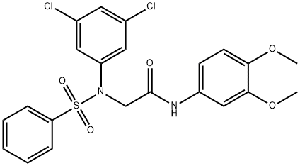 2-[3,5-dichloro(phenylsulfonyl)anilino]-N-(3,4-dimethoxyphenyl)acetamide Structure