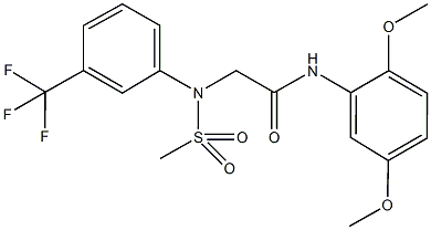 N-(2,5-dimethoxyphenyl)-2-[(methylsulfonyl)-3-(trifluoromethyl)anilino]acetamide,425416-56-4,结构式