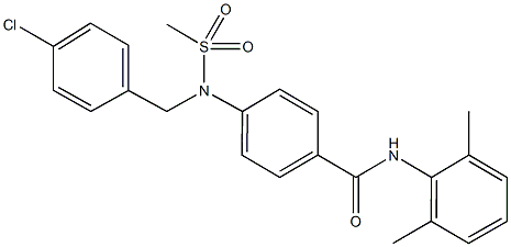 4-[(4-chlorobenzyl)(methylsulfonyl)amino]-N-(2,6-dimethylphenyl)benzamide 结构式