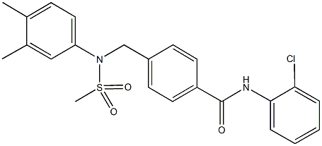 N-(2-chlorophenyl)-4-{[3,4-dimethyl(methylsulfonyl)anilino]methyl}benzamide 化学構造式