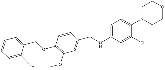 N-[3-chloro-4-(4-morpholinyl)phenyl]-N-{4-[(2-fluorobenzyl)oxy]-3-methoxybenzyl}amine Structure