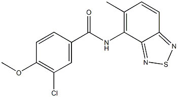 3-chloro-4-methoxy-N-(5-methyl-2,1,3-benzothiadiazol-4-yl)benzamide 化学構造式