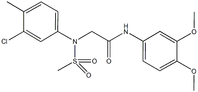 2-[3-chloro-4-methyl(methylsulfonyl)anilino]-N-(3,4-dimethoxyphenyl)acetamide Struktur