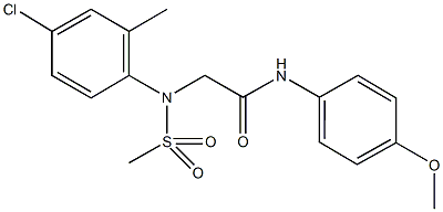 2-[4-chloro-2-methyl(methylsulfonyl)anilino]-N-(4-methoxyphenyl)acetamide 结构式