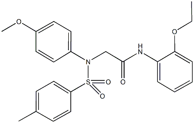 N-(2-ethoxyphenyl)-2-{4-methoxy[(4-methylphenyl)sulfonyl]anilino}acetamide 化学構造式