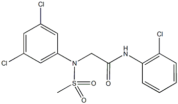N-(2-chlorophenyl)-2-[3,5-dichloro(methylsulfonyl)anilino]acetamide Struktur