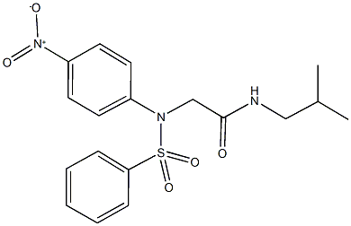 2-[{4-nitrophenyl}(phenylsulfonyl)amino]-N-(2-methylpropyl)acetamide Structure