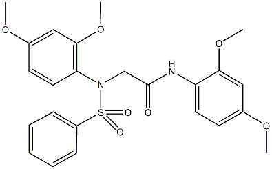 N-(2,4-dimethoxyphenyl)-2-[2,4-dimethoxy(phenylsulfonyl)anilino]acetamide Struktur