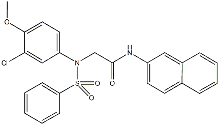 2-[3-chloro-4-methoxy(phenylsulfonyl)anilino]-N-(2-naphthyl)acetamide,425425-20-3,结构式