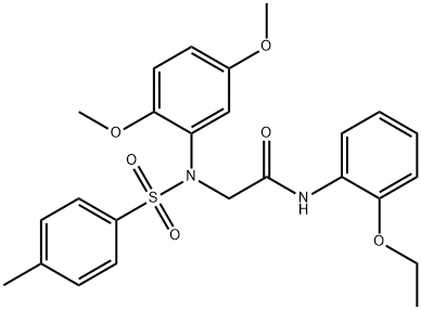 2-{2,5-dimethoxy[(4-methylphenyl)sulfonyl]anilino}-N-(2-ethoxyphenyl)acetamide 结构式
