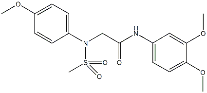 N-(3,4-dimethoxyphenyl)-2-[4-methoxy(methylsulfonyl)anilino]acetamide,425425-59-8,结构式