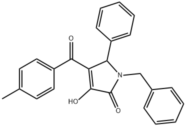 1-benzyl-3-hydroxy-4-(4-methylbenzoyl)-5-phenyl-1,5-dihydro-2H-pyrrol-2-one Structure