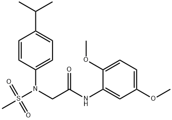 N-(2,5-dimethoxyphenyl)-2-[4-isopropyl(methylsulfonyl)anilino]acetamide Struktur