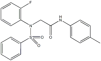 2-[2-fluoro(phenylsulfonyl)anilino]-N-(4-methylphenyl)acetamide 化学構造式