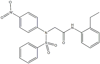 N-(2-ethylphenyl)-2-[{4-nitrophenyl}(phenylsulfonyl)amino]acetamide Structure