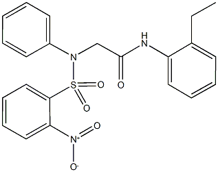 N-(2-ethylphenyl)-2-[({2-nitrophenyl}sulfonyl)anilino]acetamide 结构式