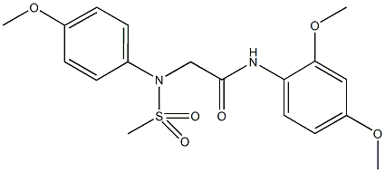 N-(2,4-dimethoxyphenyl)-2-[4-methoxy(methylsulfonyl)anilino]acetamide 化学構造式