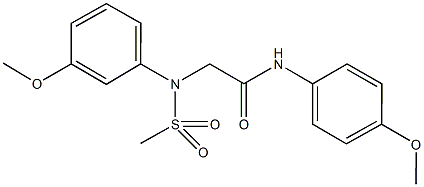 2-[3-methoxy(methylsulfonyl)anilino]-N-(4-methoxyphenyl)acetamide 化学構造式