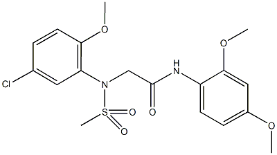 2-[5-chloro-2-methoxy(methylsulfonyl)anilino]-N-(2,4-dimethoxyphenyl)acetamide,425606-30-0,结构式