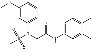 N-(3,4-dimethylphenyl)-2-[3-methoxy(methylsulfonyl)anilino]acetamide Structure