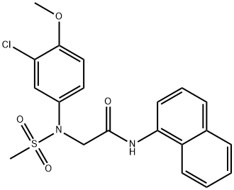 2-[3-chloro-4-methoxy(methylsulfonyl)anilino]-N-(1-naphthyl)acetamide Structure