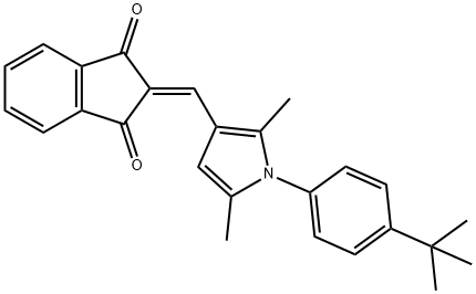 2-{[1-(4-tert-butylphenyl)-2,5-dimethyl-1H-pyrrol-3-yl]methylene}-1H-indene-1,3(2H)-dione 结构式