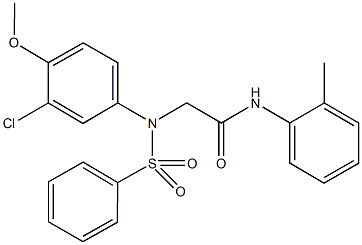 2-[3-chloro-4-methoxy(phenylsulfonyl)anilino]-N-(2-methylphenyl)acetamide Struktur