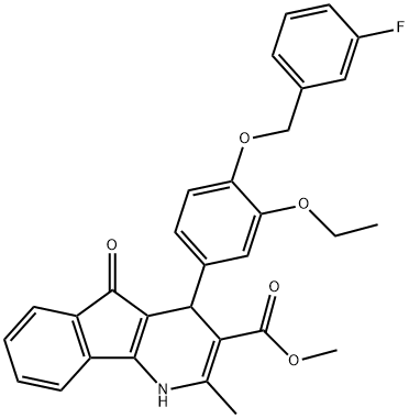 methyl 4-{3-ethoxy-4-[(3-fluorobenzyl)oxy]phenyl}-2-methyl-5-oxo-4,5-dihydro-1H-indeno[1,2-b]pyridine-3-carboxylate|