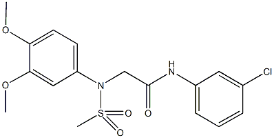 N-(3-chlorophenyl)-2-[3,4-dimethoxy(methylsulfonyl)anilino]acetamide 化学構造式