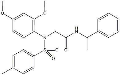 2-{2,4-dimethoxy[(4-methylphenyl)sulfonyl]anilino}-N-(1-phenylethyl)acetamide 结构式