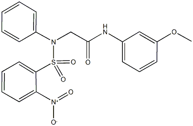 2-[({2-nitrophenyl}sulfonyl)anilino]-N-(3-methoxyphenyl)acetamide Struktur