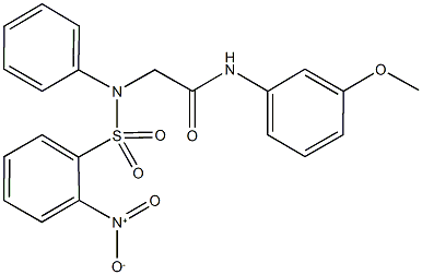 2-[({2-nitrophenyl}sulfonyl)anilino]-N-(3-methoxyphenyl)acetamide 化学構造式