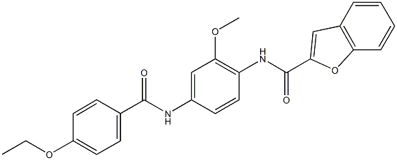 N-{4-[(4-ethoxybenzoyl)amino]-2-methoxyphenyl}-1-benzofuran-2-carboxamide Structure