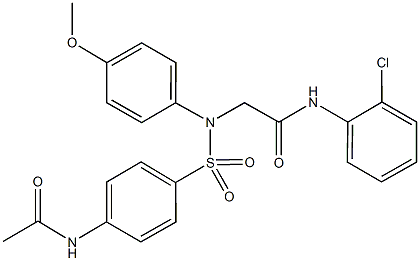 2-({[4-(acetylamino)phenyl]sulfonyl}-4-methoxyanilino)-N-(2-chlorophenyl)acetamide Structure