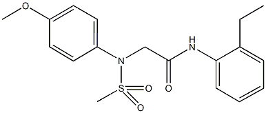 N-(2-ethylphenyl)-2-[4-methoxy(methylsulfonyl)anilino]acetamide,425617-74-9,结构式