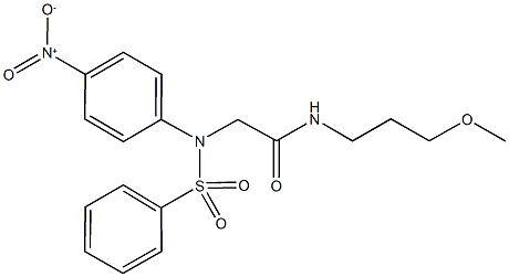 2-[4-nitro(phenylsulfonyl)anilino]-N-(3-methoxypropyl)acetamide Structure