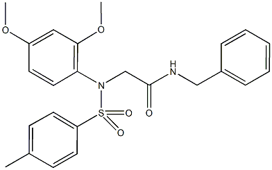 N-benzyl-2-{2,4-dimethoxy[(4-methylphenyl)sulfonyl]anilino}acetamide Structure