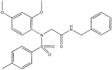 N-benzyl-2-{2,4-dimethoxy[(4-methylphenyl)sulfonyl]anilino}acetamide 化学構造式