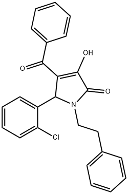 4-benzoyl-5-(2-chlorophenyl)-3-hydroxy-1-(2-phenylethyl)-1,5-dihydro-2H-pyrrol-2-one Structure