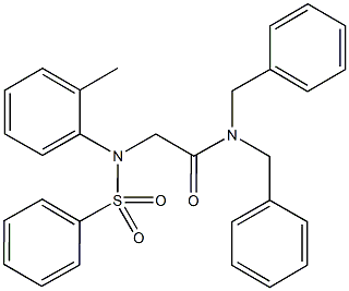 N,N-dibenzyl-2-[2-methyl(phenylsulfonyl)anilino]acetamide Structure