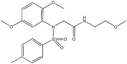 2-{2,5-dimethoxy[(4-methylphenyl)sulfonyl]anilino}-N-(2-methoxyethyl)acetamide Struktur