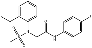 2-[2-ethyl(methylsulfonyl)anilino]-N-(4-iodophenyl)acetamide Struktur