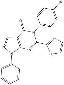 5-(4-bromophenyl)-6-(2-furyl)-1-phenyl-1,5-dihydro-4H-pyrazolo[3,4-d]pyrimidin-4-one 结构式