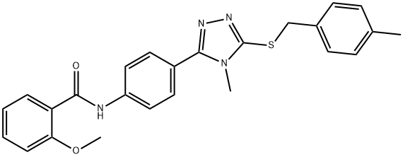 2-methoxy-N-(4-{4-methyl-5-[(4-methylbenzyl)sulfanyl]-4H-1,2,4-triazol-3-yl}phenyl)benzamide Struktur