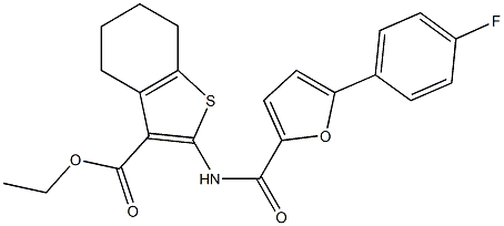 ethyl 2-{[5-(4-fluorophenyl)-2-furoyl]amino}-4,5,6,7-tetrahydro-1-benzothiophene-3-carboxylate,425646-14-6,结构式